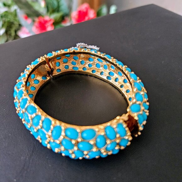 Vintage Kenneth J Lane KJL Starfish Hinged Clamper Bracelet - Picture 7 of 9